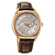 Titan 90213WL01 Regalia Arc watch with silver dial and brown strap, additional product view