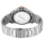Titan 90217KM04 blue dial watch with silver stainless steel strap — official gallery image 5