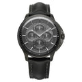 Titan 90217QL01 Classique Four Eye Multifunction Quartz Analog Watch with Anthracite Dial and Black Leather Strap for Men 42mm
