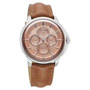 Titan 90217SL01 salmon dial watch with brown leather strap — official gallery image 2