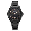 Titan 90219NM01 Classique Big Date Quartz Analog Watch with Black Dial and Black Stainless Steel Strap for Men 40mm