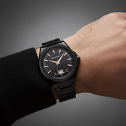 Titan 90219NM01 black dial watch with black stainless steel strap — official gallery image 8