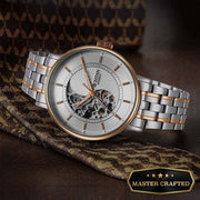 Titan 90222KM01 Ying Yang watch with silver dial and silver and rose gold strap, main product image