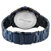 Titan 90253KM02 blue dial watch with blue strap, case-back and clasp view
