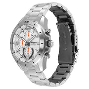 Titan 90253SM01 silver dial watch with silver strap, alternate view of the watch and bracelet