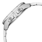 Titan 90253SM01 silver dial watch with silver strap, side view showing the case profile and strap