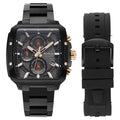 Titan 90254KM01 Octane Velocity Quartz Chronograph Analog Watch with Black Dial and Black Stainless Steel Strap with Rose Gold Accents for Men 43mm