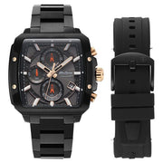 Titan 90254KM01 black dial watch with black strap, main product view showing the watch design