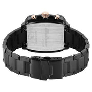 Titan 90254KM01 black dial watch with black strap, case-back and clasp view