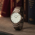 Titan 90257QM03 Classique Slim Wear Quartz Analog Watch with Champagne Dial and Brown Stainless Steel Strap for Men 40.5mm