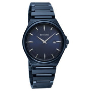 Titan 90261QM01 blue dial watch with blue strap, alternate product view showing the case and strap