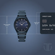 Titan 90261QM01 blue dial watch with blue strap, product size and case-dimensions image
