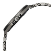 Titan 90261QM02 grey dial watch with grey strap, side view showing the case profile and strap
