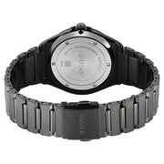 Titan 90261QM02 grey dial watch with grey strap, case-back and clasp view