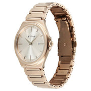 Titan 90261WM01 rose gold dial watch with rose gold strap, alternate view of the watch and bracelet