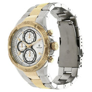 Titan 9308BM01 Titan Chronograph watch with white dial and multicoloured strap, alternate product view