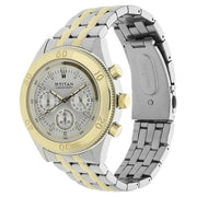 Titan 9324BM01 Titan Chronograph watch with silver dial and multicoloured strap, alternate product view