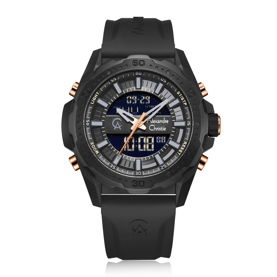 Alexandre Christie 9370MHRIPBARG Men's Digital Quartz Watch 45mm