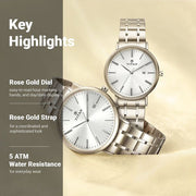 Titan 9400294202WM01 Bandhan couple watch set with rose gold dial, alternate product view
