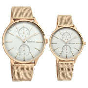 Titan 9400394203WM01 Bandhan couple watch set with white dial, main product image
