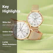 Titan 9400394203WM01 Bandhan couple watch set with white dial, additional product view