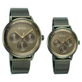 Titan 9400694206QM02 Bandhan Quartz Multifunction Watch with Green Dial and Green Stainless Steel Straps for Couples 42mm and 36mm