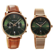 Titan 9400794207WZ03P Bandhan couple watch set, official gallery view 2