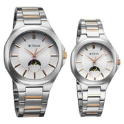 Titan 9400994209KM01 Bandhan couple watch set with silver dial, alternate product view