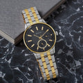 Titan 9441BM02 Regalia Opulent Quartz Multifunction Watch with Black Dial and Two-Tone Stainless Steel Strap for Men