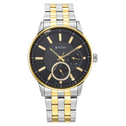 Titan 9441BM02 Regalia Opulent watch with black dial and two toned strap, official product view 2