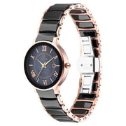 Titan 95016WD01 Purple watch with black dial and two toned strap, official product view 3