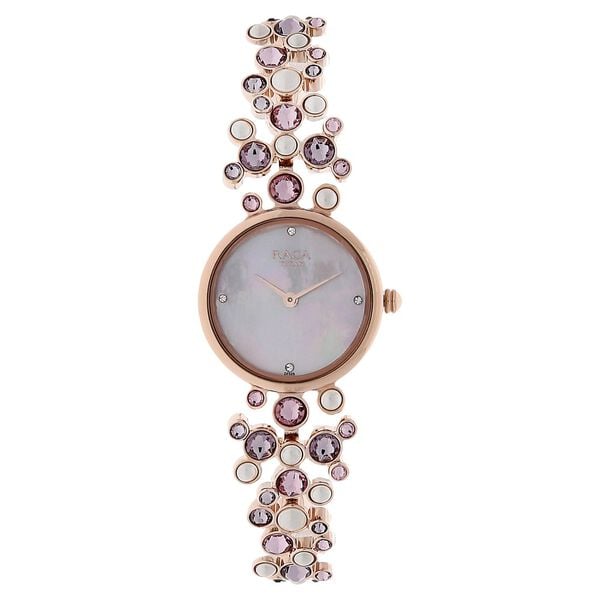 Titan 95032WM02J Raga Moonlight Quartz Analog Watch with Mother of Pearl Dial and Rose Gold Metal Strap for Women 25mm