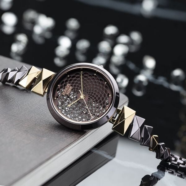 Titan 95121KM01 Raga Facets Quartz Analog Watch with Brown Dial and Stainless Steel strap for Women