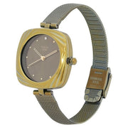 Titan 95139QM01 Raga Moments of Joy women's watch with white dial and green metal strap, dial and strap view