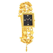 Titan 95173YM01 Raga X Masaba watch for women with black dial and golden metal strap, primary product view
