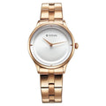 Titan 95185WM02 Workwear Quartz Analog Watch with White Dial and Rose Gold Stainless Steel Strap for Women