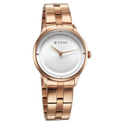 Titan 95185WM02 White dial watch with Rose Gold Stainless Steel strap, official product gallery image 2