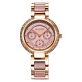 Titan 95187KD02 Purple Acetate Quartz Multifunction Watch with Mother of Pearl Dial and Two-Tone Metal and Plastic Strap for Women
