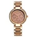 Titan 95187KD03 Purple Acetate Quartz Multifunction Watch with Brown Dial and Two-Tone Metal and Plastic Strap for Women