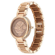 Titan 95187KD03 Purple Acetate watch with brown dial and two toned strap, official product view 3