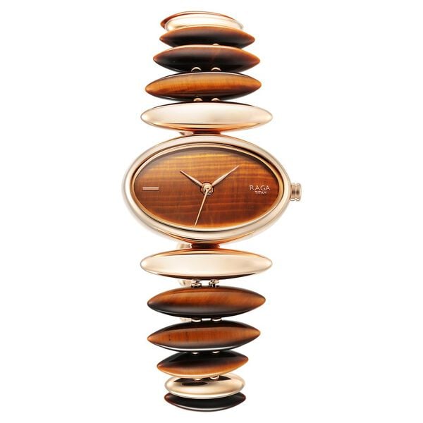Titan 95191WM01 Raga New You Quartz Analog Watch with Multicoloured Dial and Rose Gold Metal Strap for Women 32mm