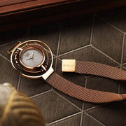 Titan 95203WM01 women's watch with mother of pearl dial and rose gold stainless steel strap
