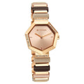 Titan 95207WD01 Purple Glitz Quartz Analog Watch with Rose Gold Dial and Rose Gold Metal and Plastic Strap for Women