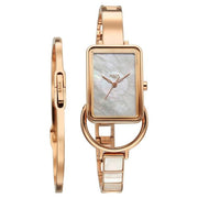 Titan 95223WM01F women's watch with mother of pearl dial and rose gold metal strap