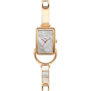 Titan 95223WM01F women's watch with rose gold strap and rectangular case