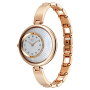 Titan 95224WM02F Raga watch angled view showing the dial and rose gold bracelet