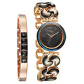 Titan 95233WM02F Raga Black Pearl Quartz Analog Watch with Mother of Pearl Dial and Rose Gold Metal Strap for Women 28mm