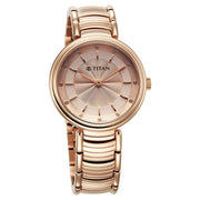 Titan 95240WM01 Purple Aura watch with rose gold dial and rose gold strap, official product view 2