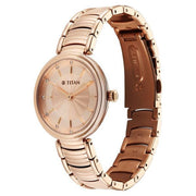 Titan 95240WM01 Purple Aura watch with rose gold dial and rose gold strap, official product view 3