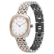 Titan 95241KM01 Purple Aura watch with mother of pearl dial and two toned strap, official product view 3